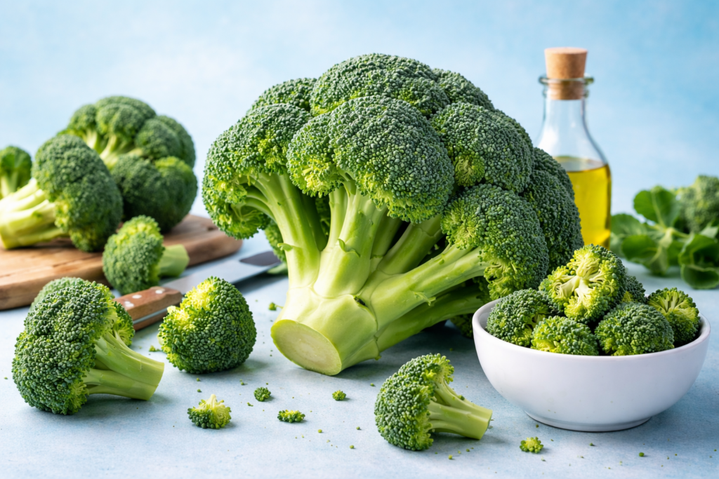 Φρέσκο μπρόκολο σε πιάτο, πλούσιο σε βιταμίνες και θρεπτικά συστατικά