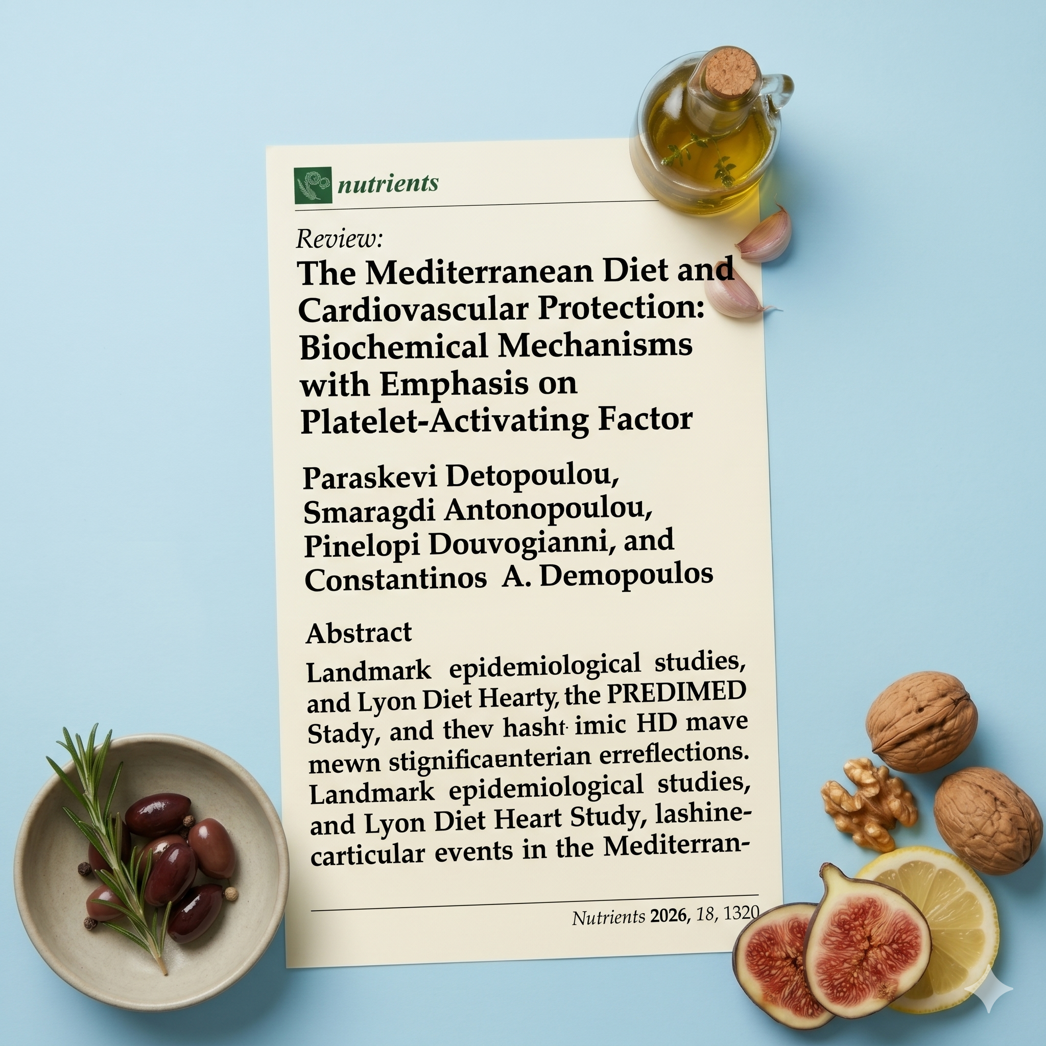 Επιστημονικό άρθρο στο Nutrients για τη μεσογειακή διατροφή και την καρδιαγγειακή προστασία με τρόφιμα της μεσογειακής διατροφής